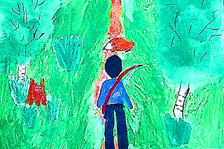 Иллюстрация к рассказу «Первая тропа», О. Малявка, с. Богополь Кавалеровского района.